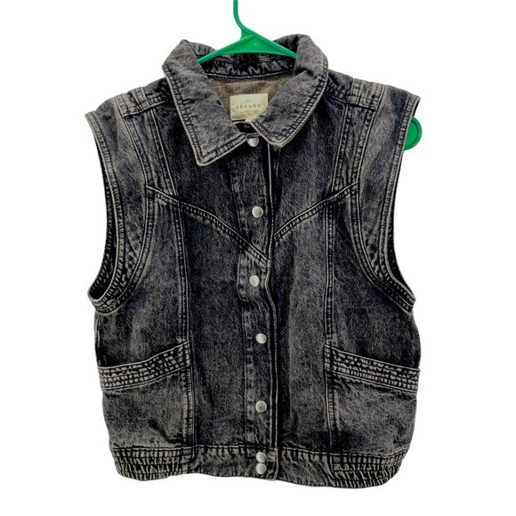 Sezane Jackets & Blazers - Sezane Women's Tim Jacket Vest Black Grey Denim Size Small NWT